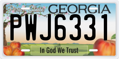 GA license plate PWJ6331