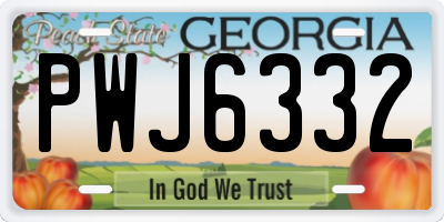 GA license plate PWJ6332