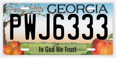 GA license plate PWJ6333