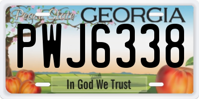 GA license plate PWJ6338