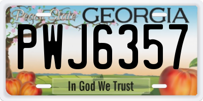 GA license plate PWJ6357