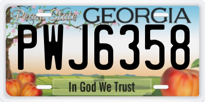 GA license plate PWJ6358