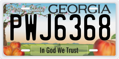 GA license plate PWJ6368
