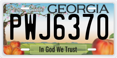 GA license plate PWJ6370