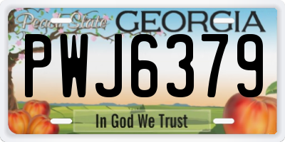 GA license plate PWJ6379