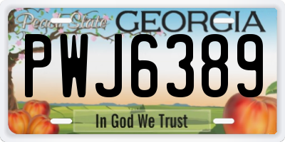 GA license plate PWJ6389
