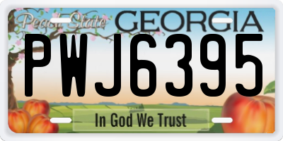 GA license plate PWJ6395