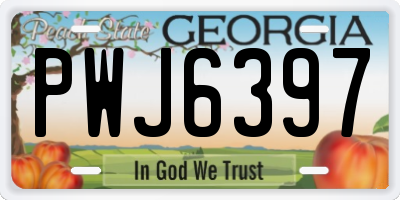 GA license plate PWJ6397
