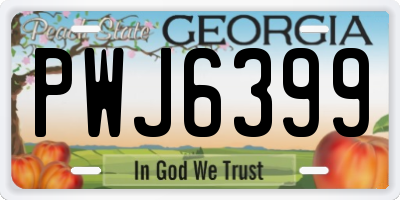 GA license plate PWJ6399
