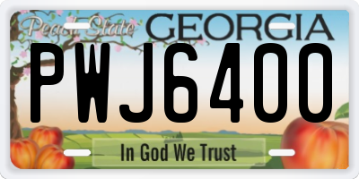 GA license plate PWJ6400