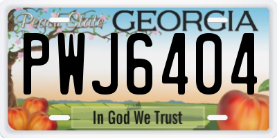 GA license plate PWJ6404