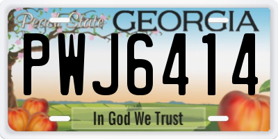 GA license plate PWJ6414