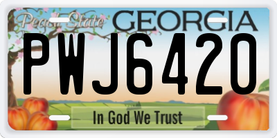 GA license plate PWJ6420