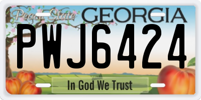 GA license plate PWJ6424