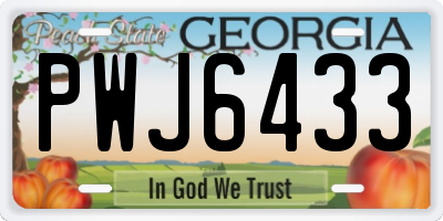 GA license plate PWJ6433