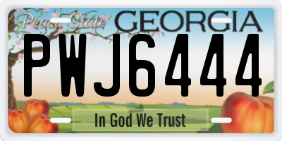 GA license plate PWJ6444
