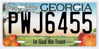 GA license plate PWJ6455