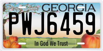 GA license plate PWJ6459