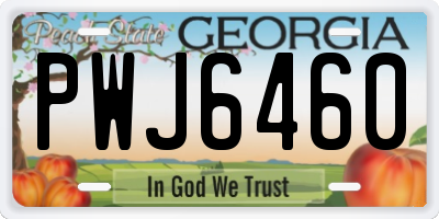 GA license plate PWJ6460