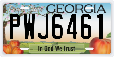 GA license plate PWJ6461