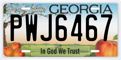 GA license plate PWJ6467