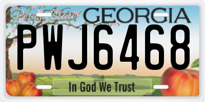 GA license plate PWJ6468