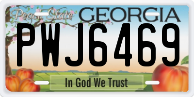 GA license plate PWJ6469