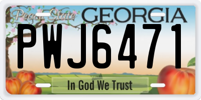 GA license plate PWJ6471