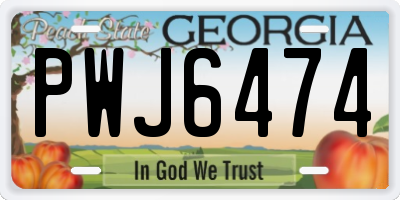 GA license plate PWJ6474