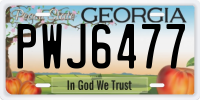 GA license plate PWJ6477
