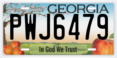 GA license plate PWJ6479