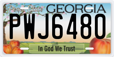 GA license plate PWJ6480