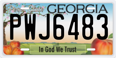 GA license plate PWJ6483