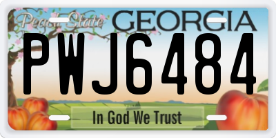 GA license plate PWJ6484