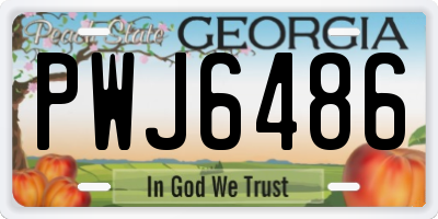 GA license plate PWJ6486