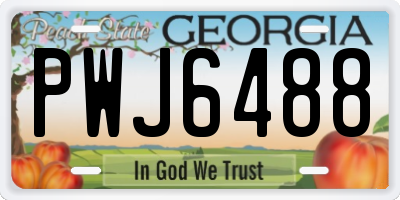 GA license plate PWJ6488