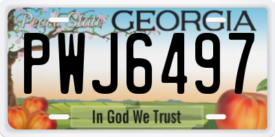 GA license plate PWJ6497