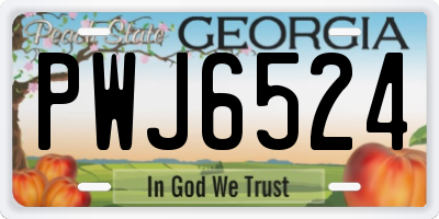 GA license plate PWJ6524