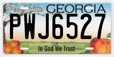 GA license plate PWJ6527