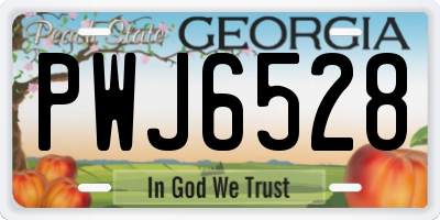 GA license plate PWJ6528