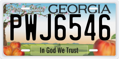 GA license plate PWJ6546