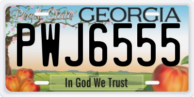 GA license plate PWJ6555