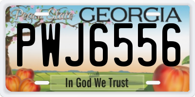 GA license plate PWJ6556