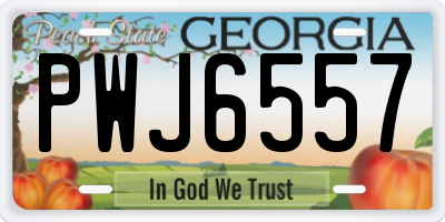 GA license plate PWJ6557