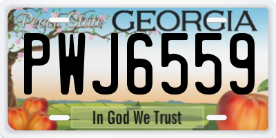 GA license plate PWJ6559