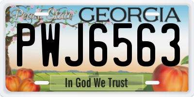 GA license plate PWJ6563