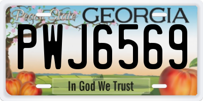 GA license plate PWJ6569