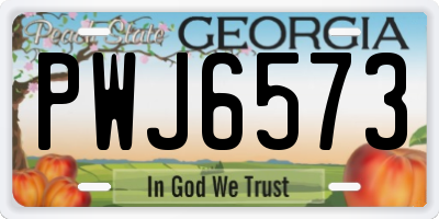 GA license plate PWJ6573