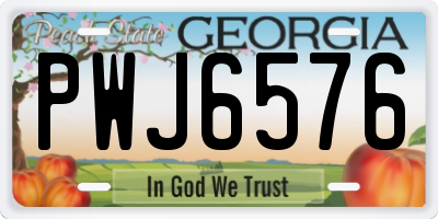 GA license plate PWJ6576