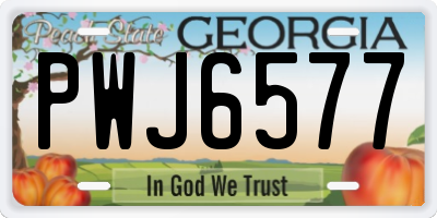 GA license plate PWJ6577